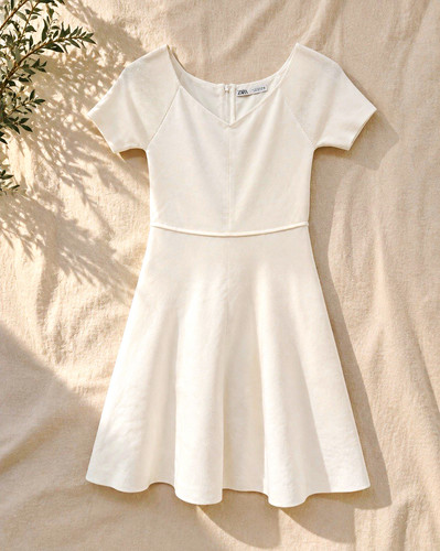 Zara white fit flare short - fit, &