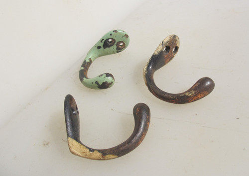 Antique iron hooks - hooks, coat