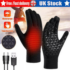 Electric Heated Gloves USB Rechargeable Insulated Warm Thermal Gloves Winter UK