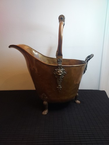 Antique large brass coal - antique,