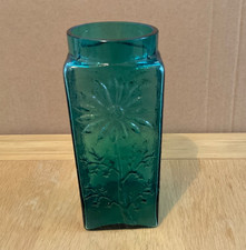 Vintage Dartington Glass  MARGUERITE Kingfisher Blue Vase. Frank Thrower. 19cms