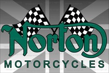 NORTON MOTORCYCLES #1456 SIGN 10 X 7.7" GARAGE SHED ALUMINIUM MOTORBIKE RACING