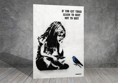 Banksy girl and - and, bird