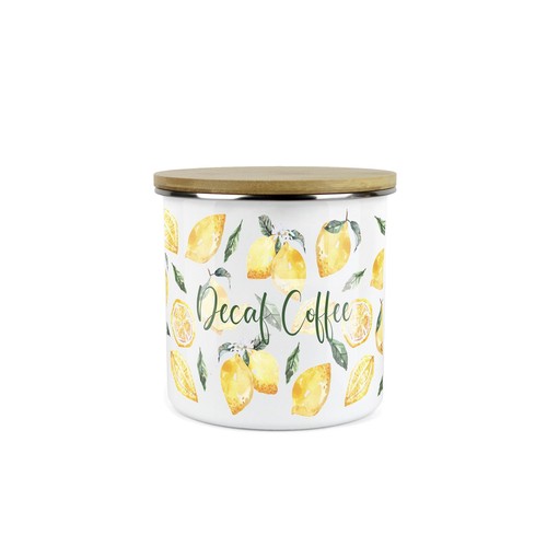 Lemons decaf coffee canister - lemons,