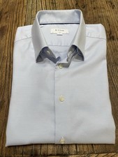 Eton Mens Blue Textured Slim