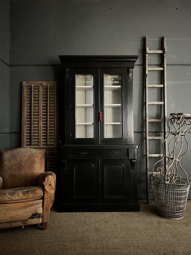 Antique bookcase glazed - antique, /