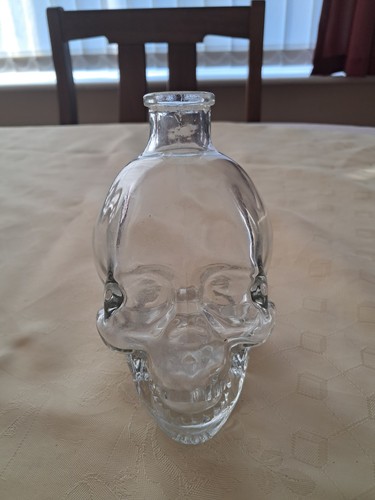 Skull shaped head glass bottle - skull,