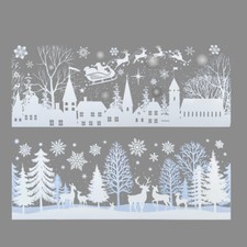 2 Long Snow Village Scene