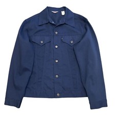 VTG Levi's Sta-Prest 70505 Bedford Cord Type III Trucker Jacket Navy 'Big E' M