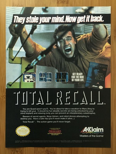Total recall nes nintendo 1990 - nes,