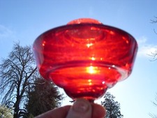 SPARE RUBY FLASHED GLASS WRIGHT & BUTLER  ENGLISH KEROSENE OIL TABLE LAMP FONT