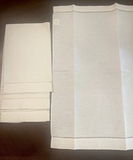 2 Pc.  White Linen Hem Stitch