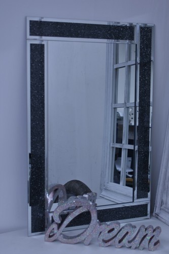 Glitter black glass wall - , bling