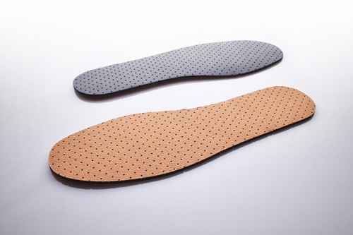 Natural leather shoe insoles - natural,