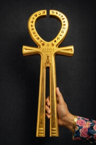 Matte gold coloured ankh giant - gold,