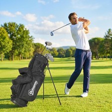Outsunny golf stand bag way - stand,
