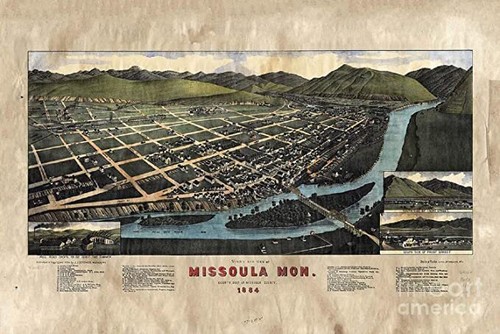 Missoula birds eye view map - missoula,