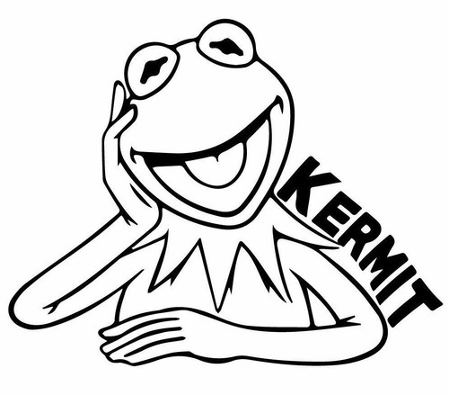 Kermit muppet outline - muppet, vinyl