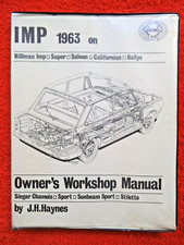Hillman Imp Haynes Workshop Manual 1963 onwards. Stiletto Chamois Californian