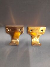 2 Sash Window Lift Handles Finger Pulls Slide Handles 50mm Solid Brass & Screws 