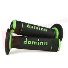 Domino Green & Black Diamond Waffle Grips to fit Oset Bikes