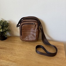LAOSHIZI Genuine Leather Crossbody / Sling Messenger Bag – Tan & Brown