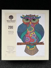 Wentworth Owlmazing 200 Pc Shaped Wooden Whimsy Jigsaw Puzzle Complete Birds Owl