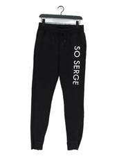 Serge DeNimes Men's Sports Bottoms L Black 100% Cotton Tapered Sweatpants