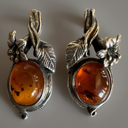 Sterling silver baltic amber - silver,