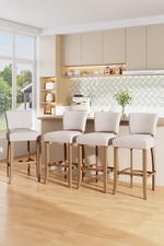 2x Bar Stools Upholstered High