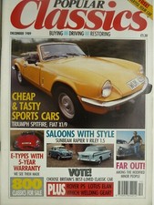 POPULAR CLASSICS DEC 89 feat SUNBEAM RAPIER, RILEY 1.5, SPITFIRE, FIAT X1/9+MORE