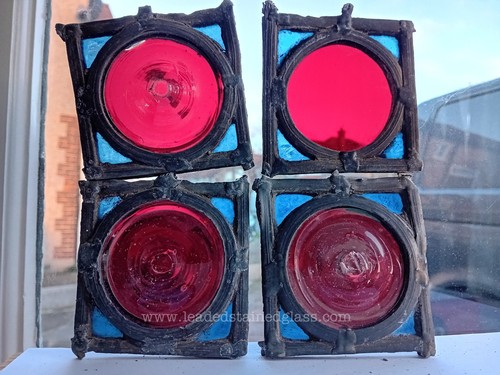 Four leaded roundel - , fragments