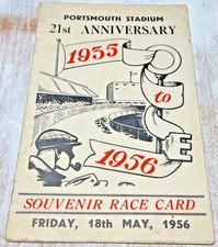 1956 Greyhound Souvenir Dog Race Card Portsmouth Stadium 21st Anniversary Scarce