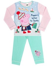 Peppa Pig Girls Christmas Pyjamas PJs | Peppas Letter to Santa Xmas Girls PJ
