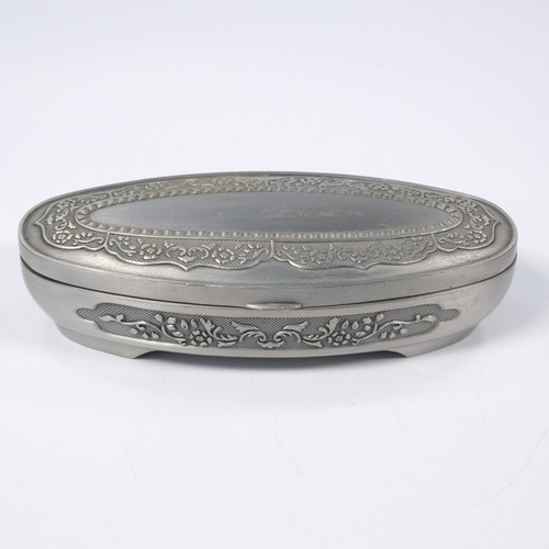 Vintage pewter trinket box - vintage,