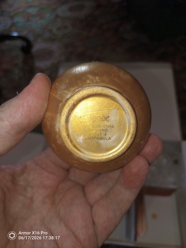 Gold painted bud vase - painted, bone