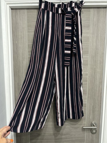 Zara women navy striped wide - navy,