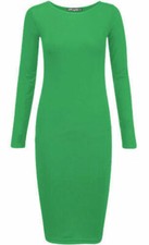 WOMENS LADIES LONG SLEEVE MIDI