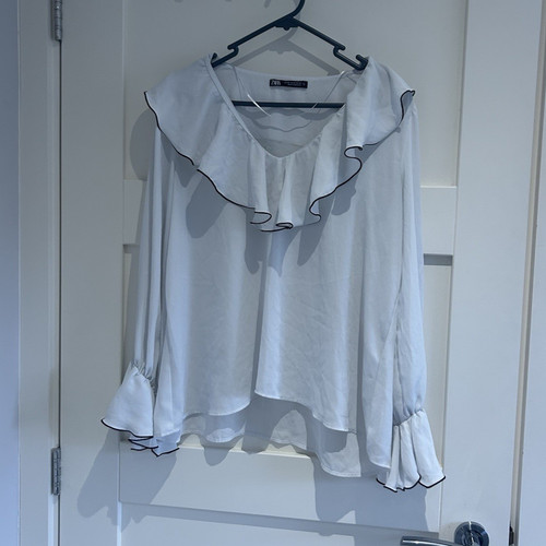 Zara white chiffon polyester - zara,