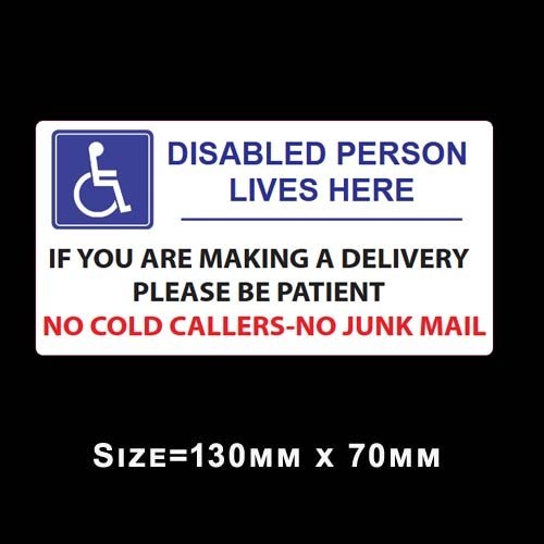 Disabled person lives here - lives,