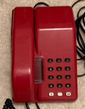 Vintage 1980s BT VISCOUNT red push button home telephone