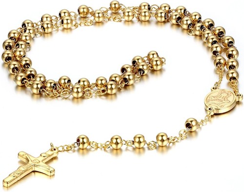 Gold stainless steel - steel, rosary
