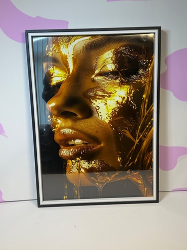 Banksy style golden lady art - style,