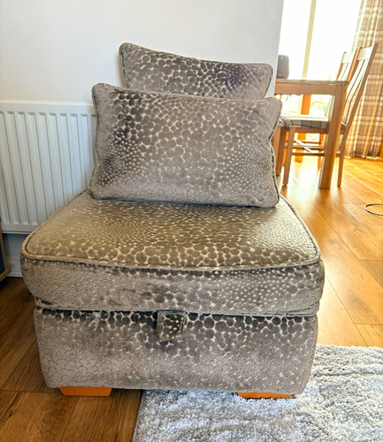 Mink fabric storage ottoman - fabric,