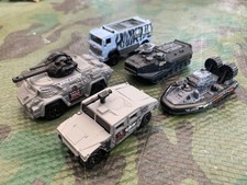 5 Die Cast Matchbox Models  Military Tank Humvee Hover Craft Truck