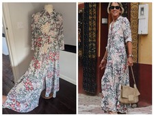 ZARA Blue Marilyn Spotty Maxi