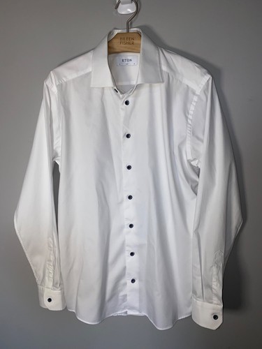 Eton mens crisp white cotton