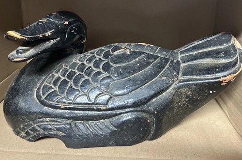Vintage hardwood wooden duck - vintage,
