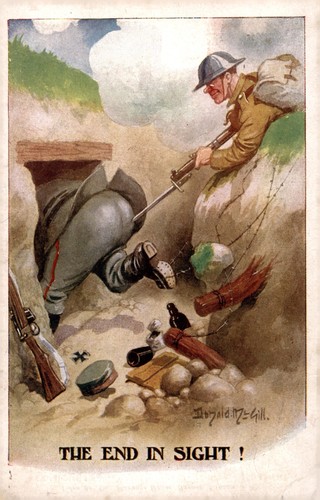 Ww1 comic postcard - end, in