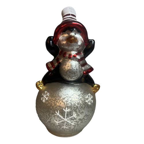 Light crackle glass penguin - crackle,